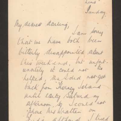 Letter from Harry Brooks to his wife
